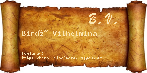Biró Vilhelmina névjegykártya
